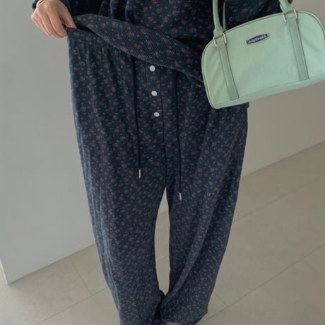 【即納販売★数量限定】Vintage Flower Waffle Pants/3カラー