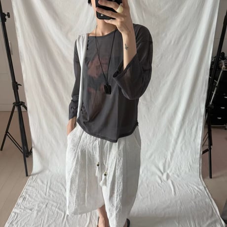 0909 ❤eee❤シアー flower long sleeve/3カラー