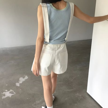 0922 Strap soft denim Shorts pants/3カラー