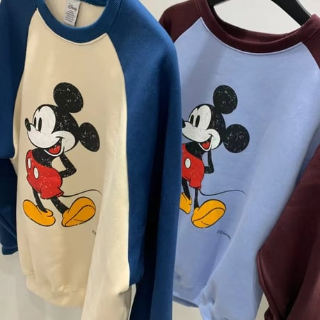 1092 raglan mickey sweat/2カラー