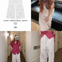 即納　0948 【数量限定】Ocean embroidery pants/ワンカラー
