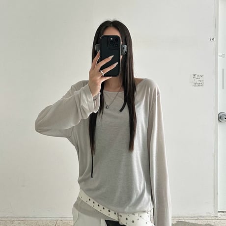 0941 back open long sleeve/3カラー