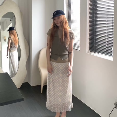 diamond mesh span skirt/2カラー