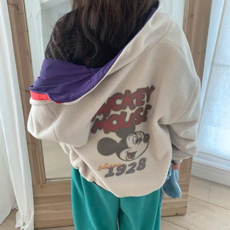 Mickey Color Zip Fleece Jacket/2カラー