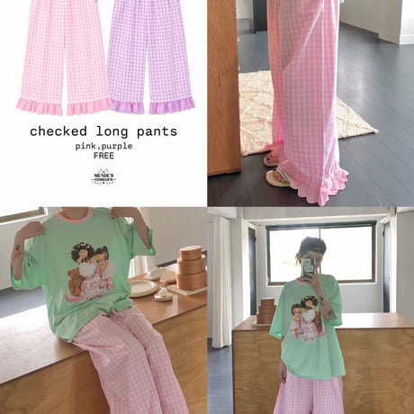 【数量限定】ギンガムCheck long pants/2カラー