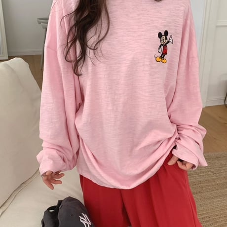 0985 Mickey over Long Sleeve Tee/2カラー