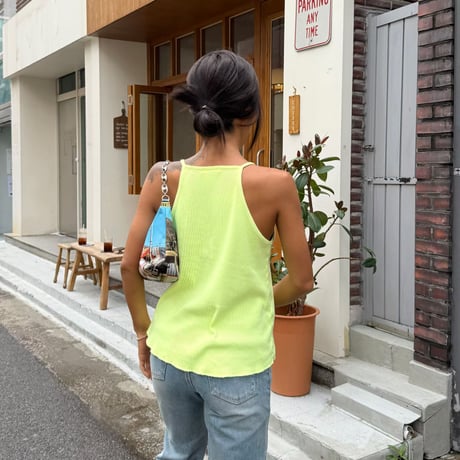 0904 halter neck rib tank/3カラー