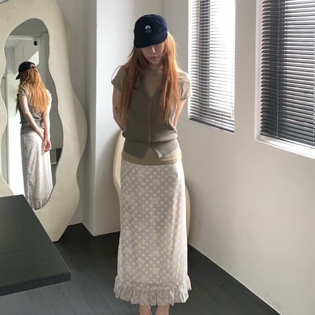 diamond mesh span skirt/2カラー