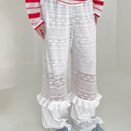 【数量限定】lace cutoff pants/2カラー