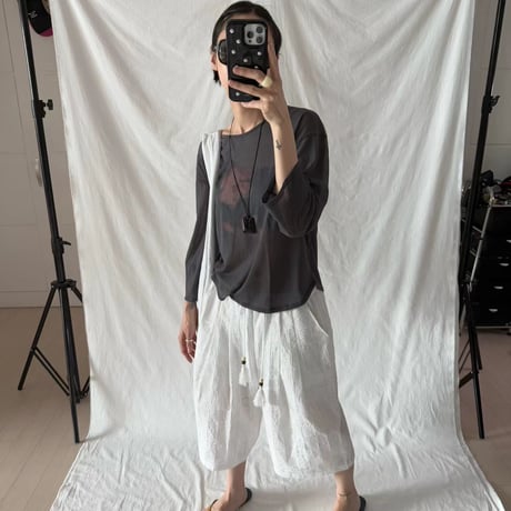0909 ❤eee❤シアー flower long sleeve/3カラー