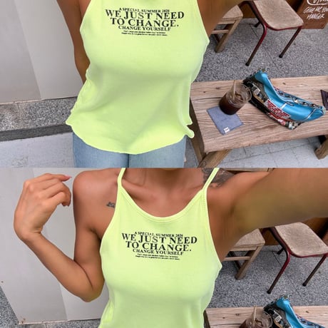 0904 halter neck rib tank/3カラー