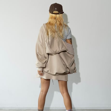 1001 Oversized Zip-Up Hoodie/3カラー