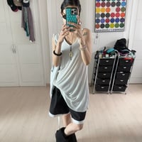 0906 【即納】❤eee❤strap design long tank/2カラー