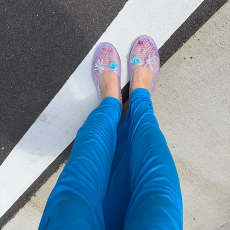 0866 eee color toromi pants/ビビピンク