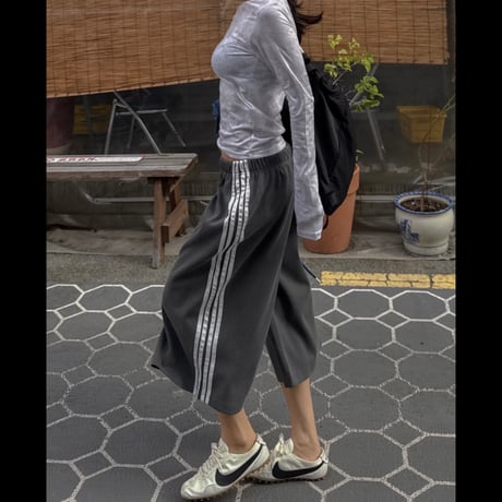 ピグメントVintage Side Line Wide Half Pants/3カラー
