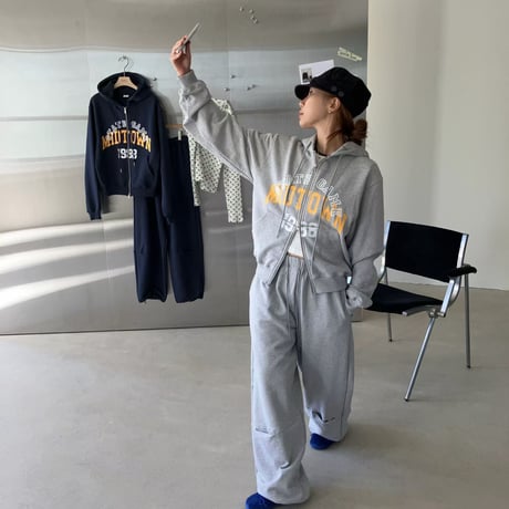 DRAWSTRING WIDE SWEAT PANTS/2カラー