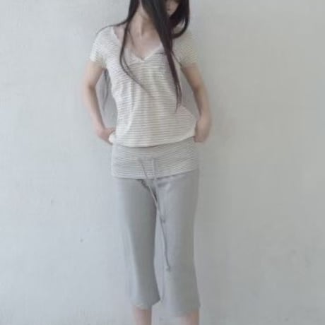 ボーダー切替 Capri pants/3カラー