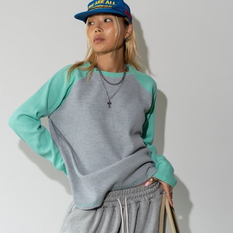 1002 color block raglan sleeve/2カラー