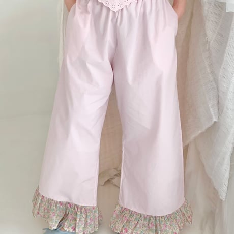【数量限定】Flower frill crop pants/2カラー