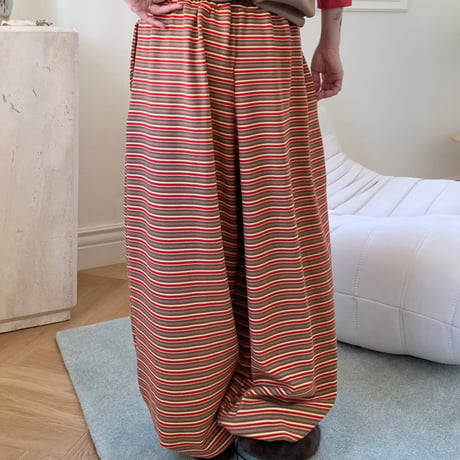 1028 Stripe Fleece Wide Pants/3カラー