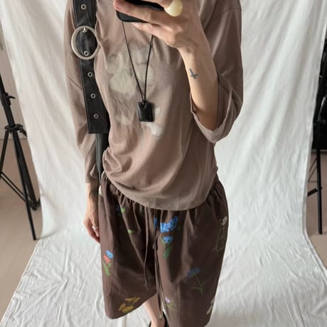 0909 ❤eee❤シアー flower long sleeve/3カラー