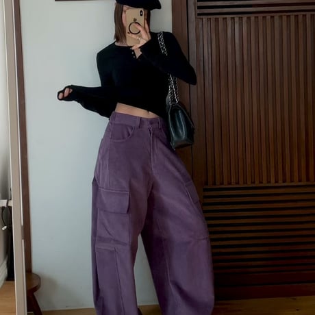 1090 Wide Corduroy Cargo Pants/3カラー
