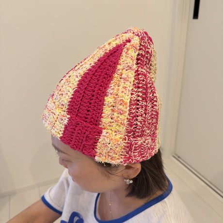 【即納】ビビピンクMIX cotton Beanie
