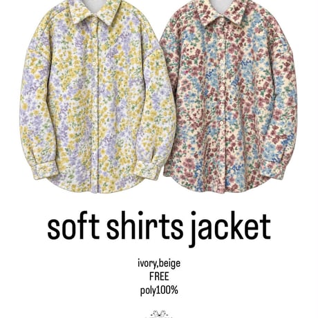 1083 Flower soft shirt jacket/2カラー