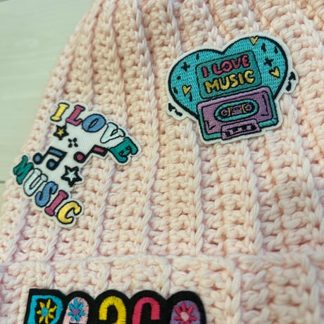 【即納】Wappen cotton Beanie ライトピンク