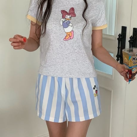 0928 Stripe mickey short pants/3カラー