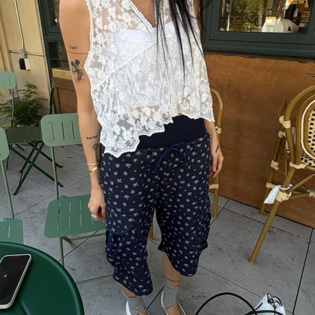 Mini  flower waffle half pants/2カラー
