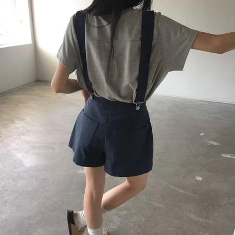 0922 Strap soft denim Shorts pants/3カラー