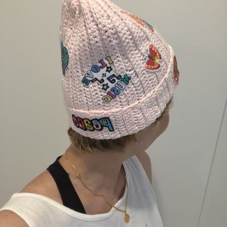 【即納】Wappen cotton Beanie ライトピンク