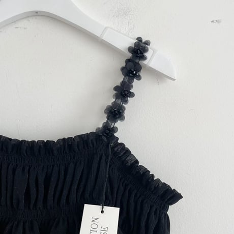 0923 flower strap chiffon camisole/2カラー