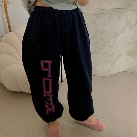 1073 POEMロゴ sweat wide pants/2カラー