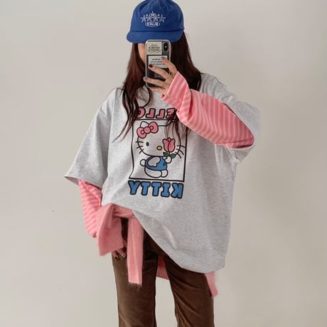 kitty border layered BIG TEE/2カラー