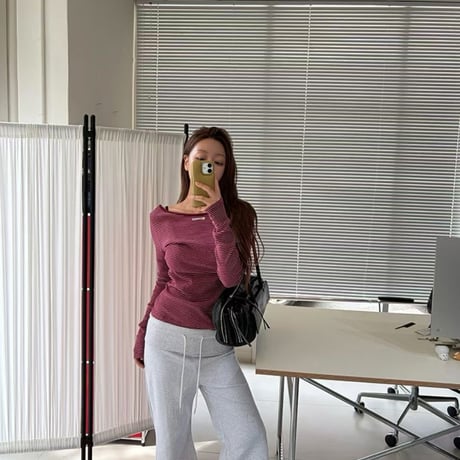 0974 Fold Waist Cropped Sweat Pants//2カラー