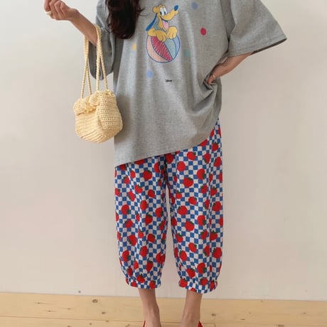 0888 tomato Capri pants/2カラー