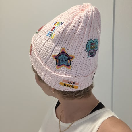 【即納】Wappen cotton Beanie ライトピンク