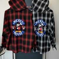 0988 Mickey Check Hooded Shirt Jacket/2カラー