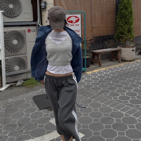 ピグメントVintage Side Line Wide Half Pants/3カラー