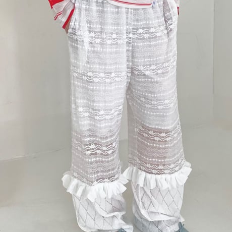 【数量限定】lace cutoff pants/2カラー