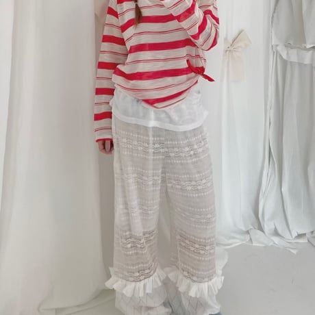 【数量限定】lace cutoff pants/2カラー