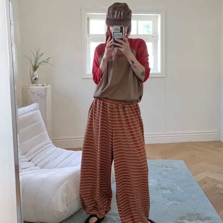 1028 Stripe Fleece Wide Pants/3カラー