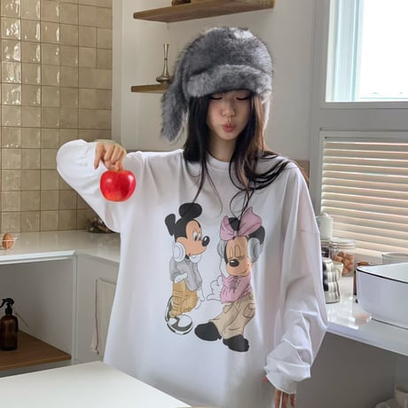 1036 Mickey & Minnie Long Sleeve Tee/2カラー