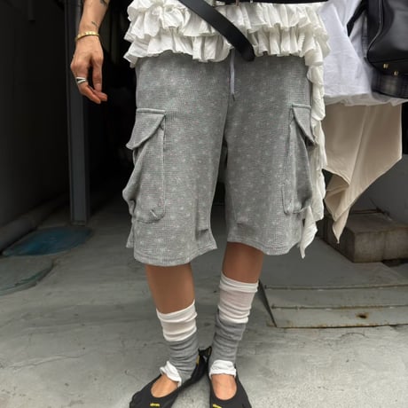 Mini  flower waffle half pants/2カラー