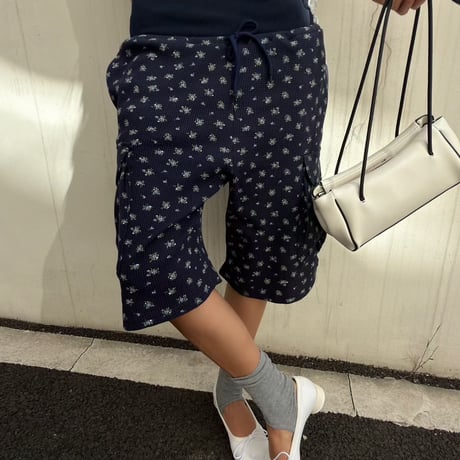 Mini  flower waffle half pants/2カラー