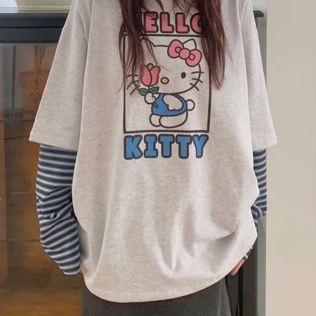 kitty border layered BIG TEE/2カラー