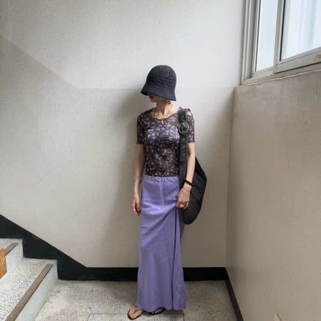 0908 【数量限定】❤eee❤リネン long skirt/パープルのみ