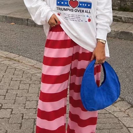 1082 border jogger pants/2カラー